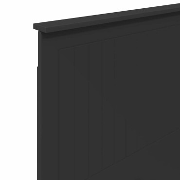 vidaXL Κεφαλάρι Μαύρο Επεξεργασμένο ξύλο 93x7x100cm 1 τεμ.