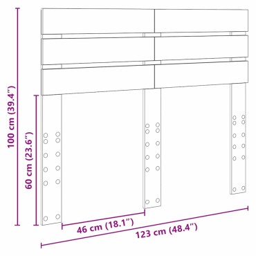 vidaXL Κεφαλάρι Παλιό Ξύλο Επεξεργασμένο ξύλο 123x3x100cm 1 τεμ.