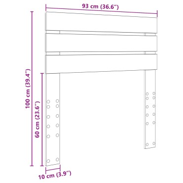vidaXL Κεφαλάρι Λευκό Επεξεργασμένο ξύλο 93x3x100cm 1 τεμ.