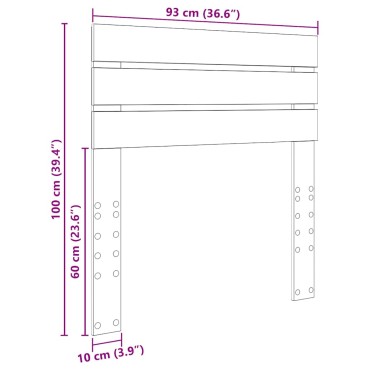 vidaXL Κεφαλάρι Λευκό Επεξεργασμένο ξύλο 93x3x100cm 1 τεμ.