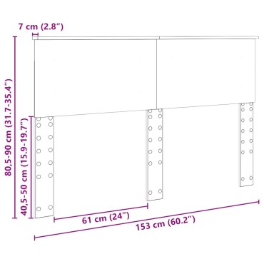 vidaXL Κεφαλάρι Καφέ δρυς Επεξεργασμένο ξύλο 153x3x90cm 1 τεμ.