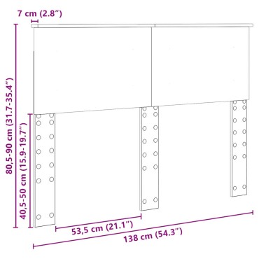 vidaXL Κεφαλάρι Μαύρη Οξυά Επεξεργασμένο ξύλο 138x3x90cm 1 τεμ.