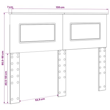 vidaXL Κεφαλάρι Καφέ δρυς Επεξεργασμένο ξύλο 138x3x90cm 1 τεμ.