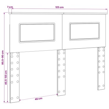 vidaXL Κεφαλάρι Καφέ δρυς Επεξεργασμένο ξύλο 123x3x90cm 1 τεμ.