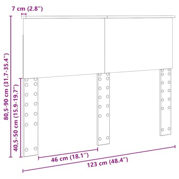 vidaXL Κεφαλάρι Καφέ δρυς Επεξεργασμένο ξύλο 123x3x90cm 1 τεμ.