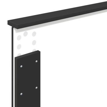 vidaXL Κεφαλάρι Μαύρη Οξυά Επεξεργασμένο ξύλο 102x3x90cm 1 τεμ.