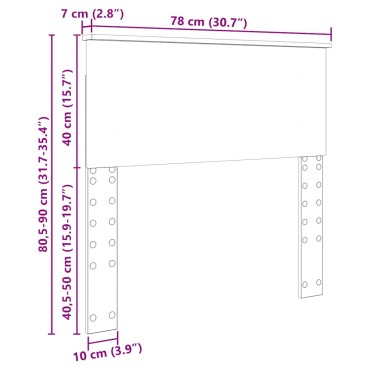 vidaXL Κεφαλάρι Καφέ δρυς Επεξεργασμένο ξύλο 78x3x90cm 1 τεμ.