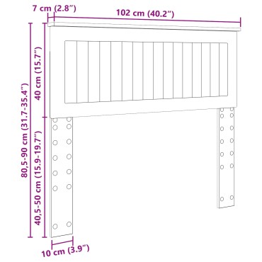 vidaXL Κεφαλάρι Καφέ δρυς Επεξεργασμένο ξύλο 102x7x90cm 1 τεμ.