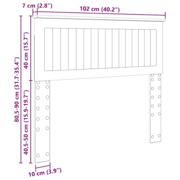 vidaXL Κεφαλάρι Καφέ δρυς Επεξεργασμένο ξύλο 102x7x90cm 1 τεμ.