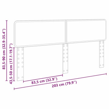 vidaXL Κεφαλάρι Καφέ δρυς Επεξεργασμένο ξύλο 203x3x90cm 1 τεμ.