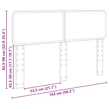 vidaXL Κεφαλάρι Καφέ δρυς Επεξεργασμένο ξύλο 143x3x90cm 1 τεμ.