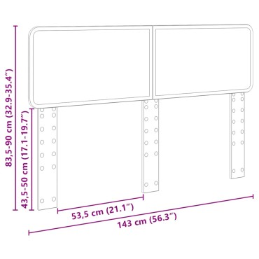 vidaXL Κεφαλάρι Καφέ δρυς Επεξεργασμένο ξύλο 143x3x90cm 1 τεμ.