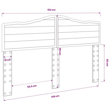 vidaXL Κεφαλάρι Καφέ δρυς Επεξεργασμένο ξύλο 153x3x90cm 1 τεμ.