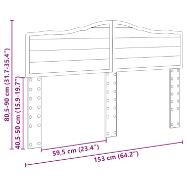 vidaXL Κεφαλάρι Καφέ δρυς Επεξεργασμένο ξύλο 153x3x90cm 1 τεμ.