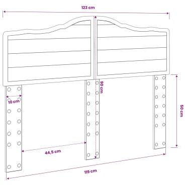 vidaXL Κεφαλάρι Καφέ δρυς Επεξεργασμένο ξύλο 123x3x90cm 1 τεμ.