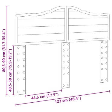 vidaXL Κεφαλάρι Καφέ δρυς Επεξεργασμένο ξύλο 123x3x90cm 1 τεμ.