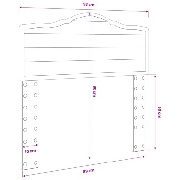 vidaXL Κεφαλάρι Καφέ δρυς Επεξεργασμένο ξύλο 93x3x90cm 1 τεμ.