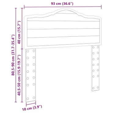 vidaXL Κεφαλάρι Καφέ δρυς Επεξεργασμένο ξύλο 93x3x90cm 1 τεμ.