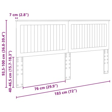 vidaXL Κεφαλάρι Δρύς Sonoma Επεξεργασμένο ξύλο 183x7x100cm 1 τεμ.
