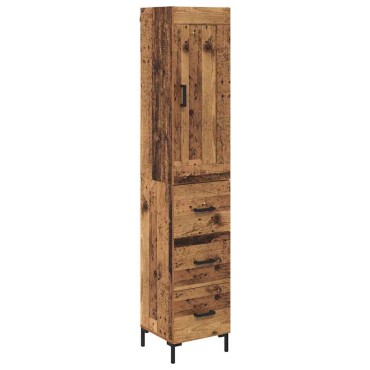 vidaXL Highboard Παλιό Ξύλο 34,5x34x180cm Επεξεργασμένο Ξύλο 1 τεμ.