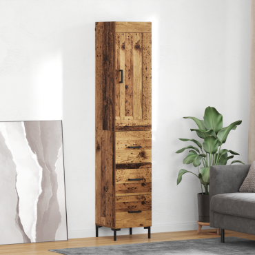 vidaXL Highboard Παλιό Ξύλο 34,5x34x180cm Επεξεργασμένο Ξύλο 1 τεμ.