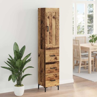vidaXL Highboard Παλιό Ξύλο 34,5x34x180cm Επεξεργασμένο Ξύλο 1 τεμ.