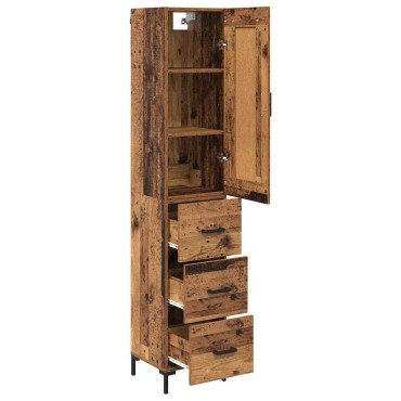 vidaXL Highboard Παλιό Ξύλο 34,5x34x180cm Επεξεργασμένο Ξύλο 1 τεμ.
