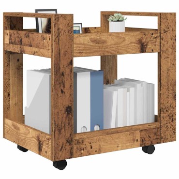vidaXL Τροχήλατο Γραφείο Παλιό Ξύλο 60x45x60cm Επεξεργασμένο Ξύλο