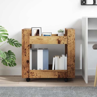 vidaXL Τροχήλατο Γραφείο Παλιό Ξύλο 60x45x60cm Επεξεργασμένο Ξύλο