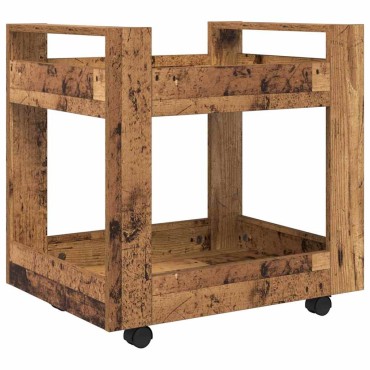 vidaXL Τροχήλατο Γραφείο Παλιό Ξύλο 60x45x60cm Επεξεργασμένο Ξύλο