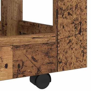 vidaXL Τροχήλατο Γραφείο Παλιό Ξύλο 60x45x60cm Επεξεργασμένο Ξύλο