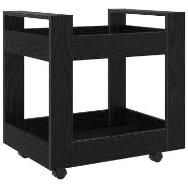 vidaXL Τροχήλατο Γραφείο Μαύρη Οξυά 60x45x60cm Επεξεργασμένο Ξύλο