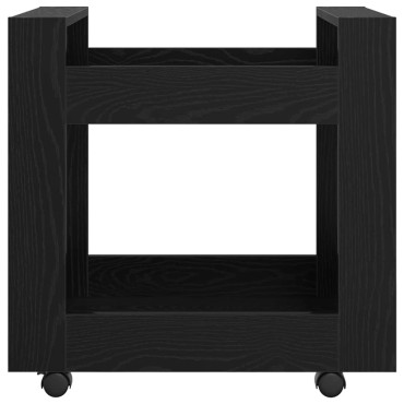 vidaXL Τροχήλατο Γραφείο Μαύρη Οξυά 60x45x60cm Επεξεργασμένο Ξύλο