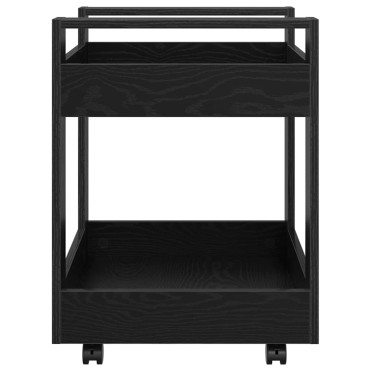 vidaXL Τροχήλατο Γραφείο Μαύρη Οξυά 60x45x60cm Επεξεργασμένο Ξύλο
