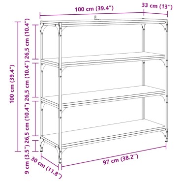 vidaXL Βιβλιοθήκη Παλιό Ξύλο 100x33x100cm 1 τεμ.