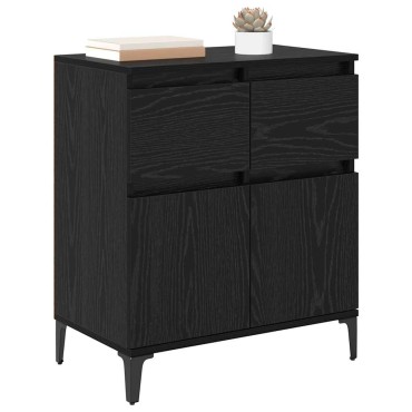 vidaXL Πλαϊνό γραφείο με συρτάρι Μαύρη Οξυά 60x35x70cm 1 τεμ.