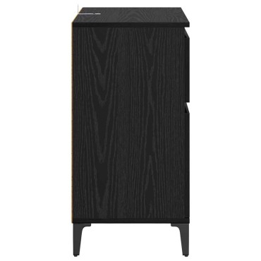 vidaXL Πλαϊνό γραφείο με συρτάρι Μαύρη Οξυά 60x35x70cm 1 τεμ.