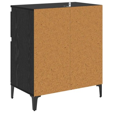 vidaXL Πλαϊνό γραφείο με συρτάρι Μαύρη Οξυά 60x35x70cm 1 τεμ.