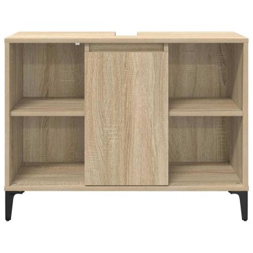 vidaXL Ντουλάπι νιπτήρα με ράφι με πόρτα Δρύς Sonoma 80x33x60 εκ 1 τεμ.