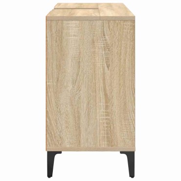 vidaXL Ντουλάπι νιπτήρα με ράφι με πόρτα Δρύς Sonoma 80x33x60 εκ 1 τεμ.