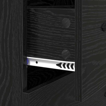 vidaXL Πλαϊνό γραφείο με συρτάρι Μαύρη Οξυά 69,5x34x90cm 1 τεμ.