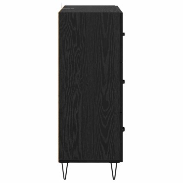 vidaXL Πλαϊνό γραφείο με συρτάρι Μαύρη Οξυά 69,5x34x90cm 1 τεμ.