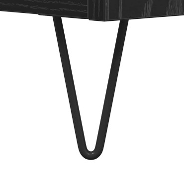 vidaXL Πλαϊνό γραφείο με συρτάρι Μαύρη Οξυά 69,5x34x90cm 1 τεμ.