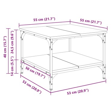 vidaXL Τραπεζάκι σαλονιού Μαύρη Οξυά 55x55x40cm 1 τεμ.