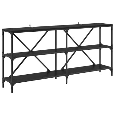 vidaXL Τραπέζι κονσόλας Μαύρη Οξυά 160x30x75cm Επεξεργασμένο Ξύλο 1 τεμ.