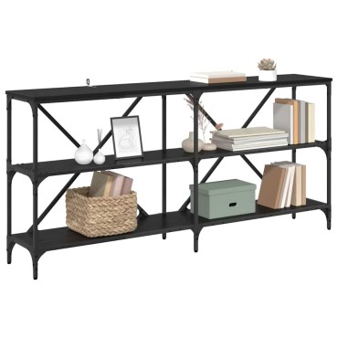 vidaXL Τραπέζι κονσόλας Μαύρη Οξυά 160x30x75cm Επεξεργασμένο Ξύλο 1 τεμ.
