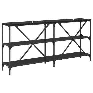 vidaXL Τραπέζι κονσόλας Μαύρη Οξυά 160x30x75cm Επεξεργασμένο Ξύλο 1 τεμ.