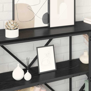 vidaXL Τραπέζι κονσόλας Μαύρη Οξυά 180x30x75cm Επεξεργασμένο Ξύλο 1 τεμ.