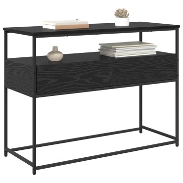 vidaXL Τραπέζι κονσόλας Μαύρη Οξυά 100x40x75cm Επεξεργασμένο Ξύλο 1 τεμ.