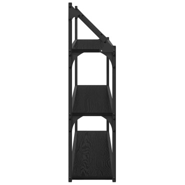 vidaXL Ράφι Τοίχου Επιτοίχιο Μαύρη Οξυά 80x21x78,5cm 1 τεμ.